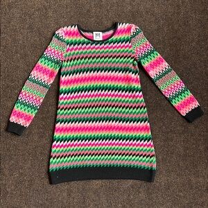 Milly Minis Pink and Green Patterned Dress